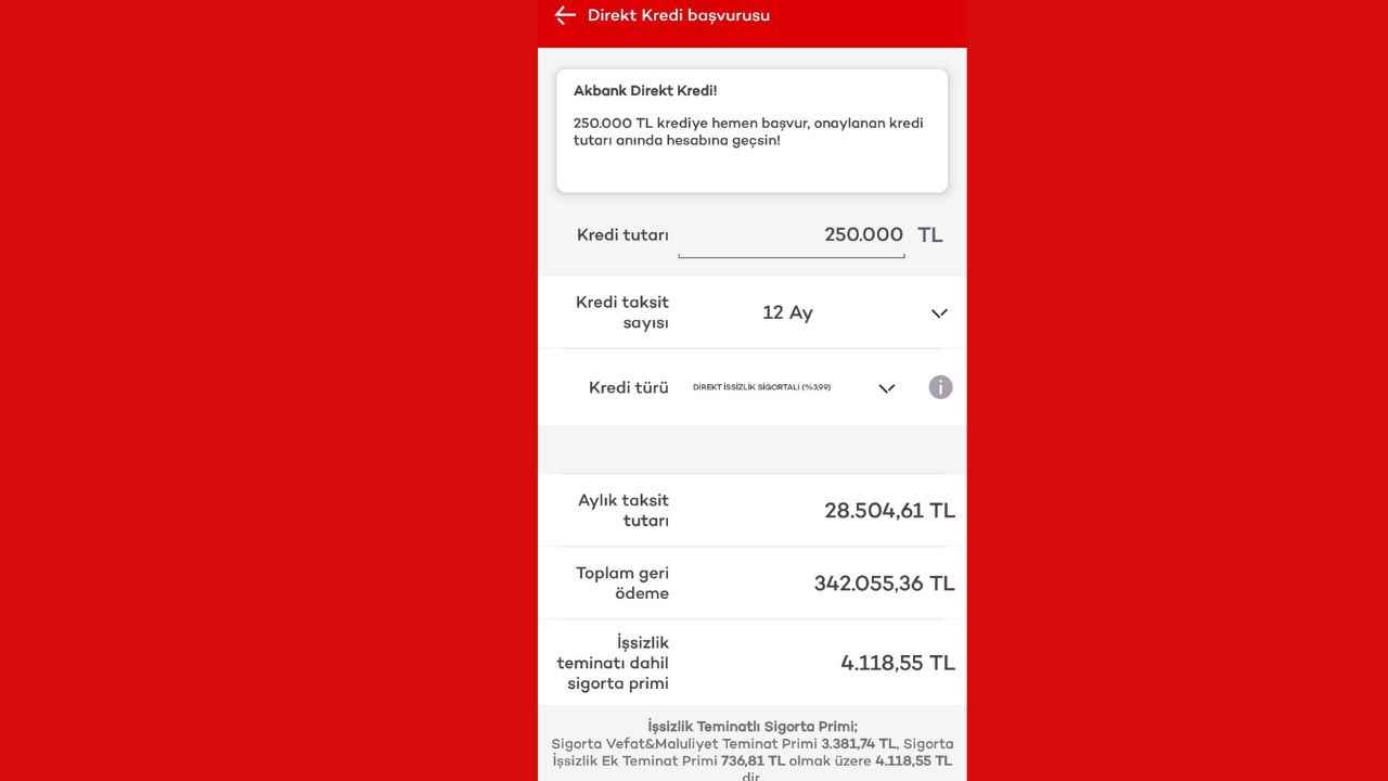 Akbank’tan Mesaj Geldi 250 Bin TL Krediyi Duyurdu! Akbank 250 Bin TL ...